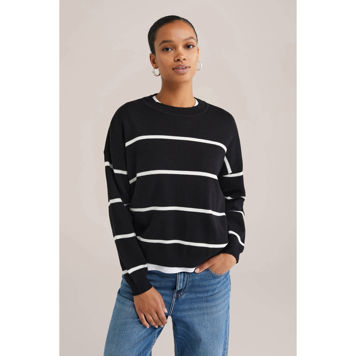WE Fashion pullover trui zwart