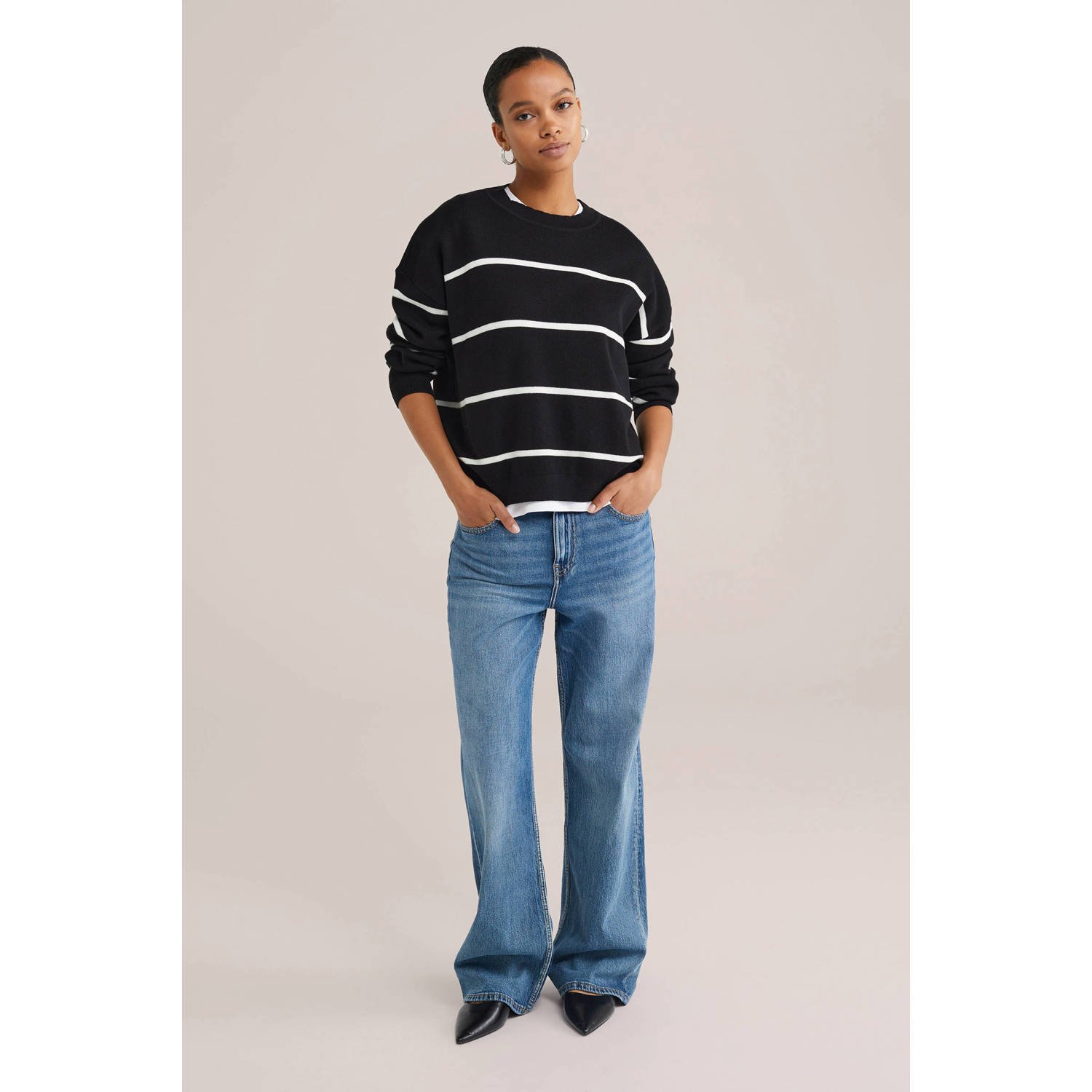 WE Fashion pullover trui zwart