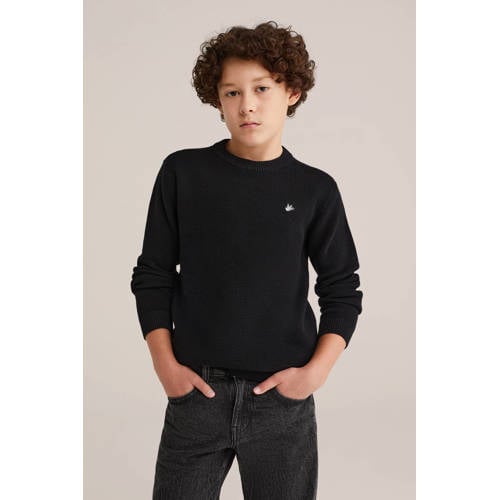 WE Fashion trui zwart fijn gebreid afbeelding