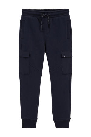 slim cargo broek donkerblauw