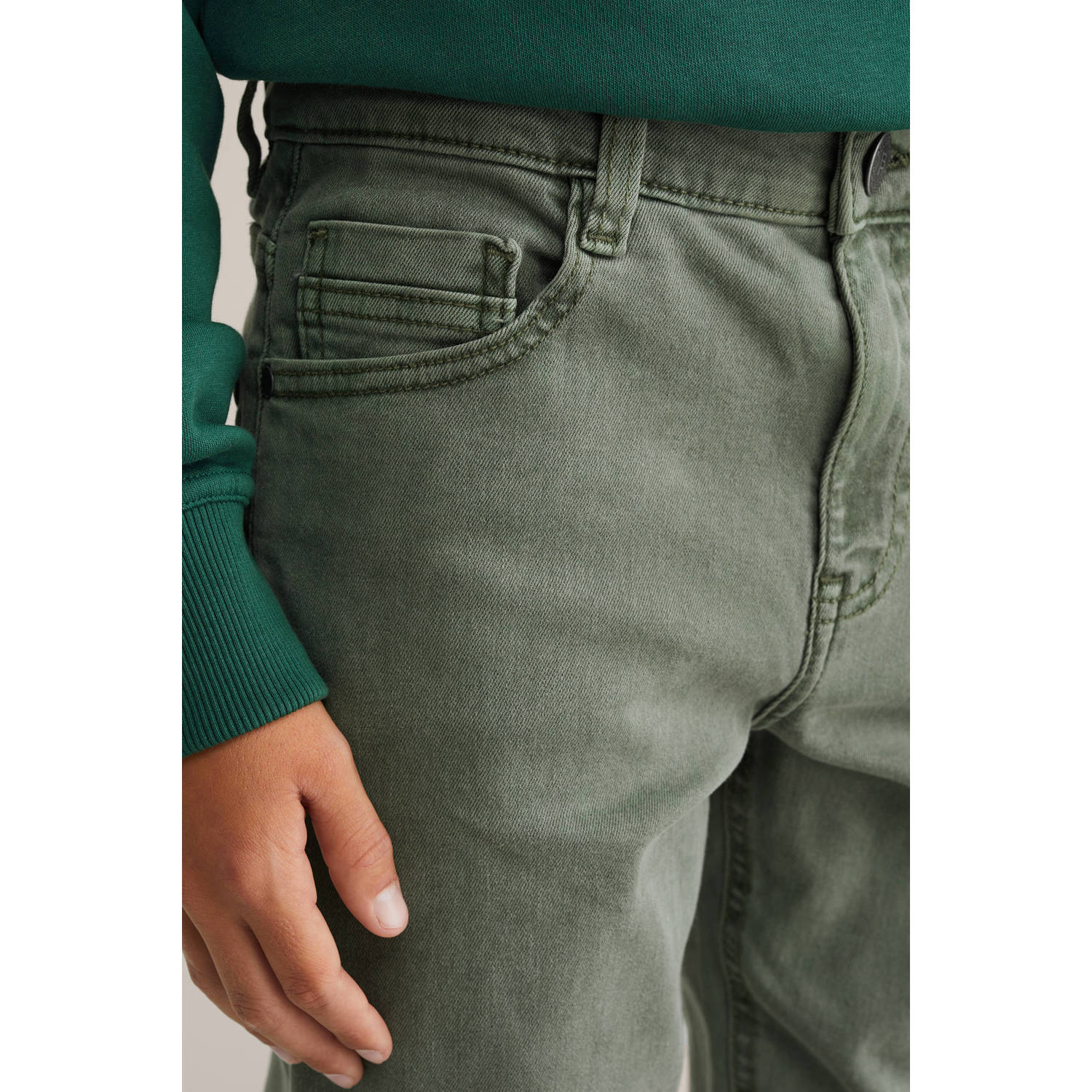 WE Fashion Blue Ridge tapered regular waist regular fit jeans groen