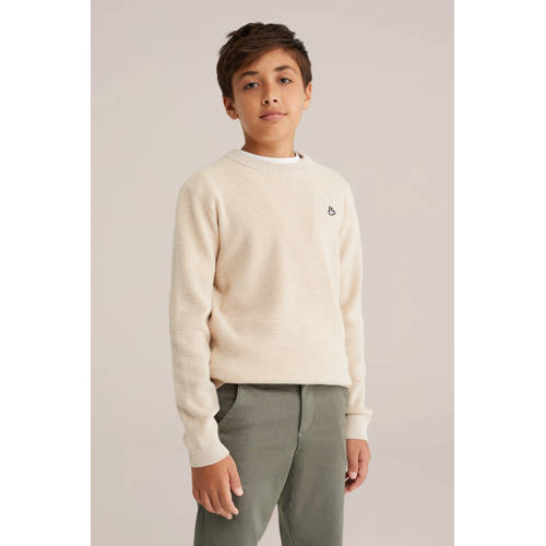 WE Fashion trui beige fijn gebreid afbeelding