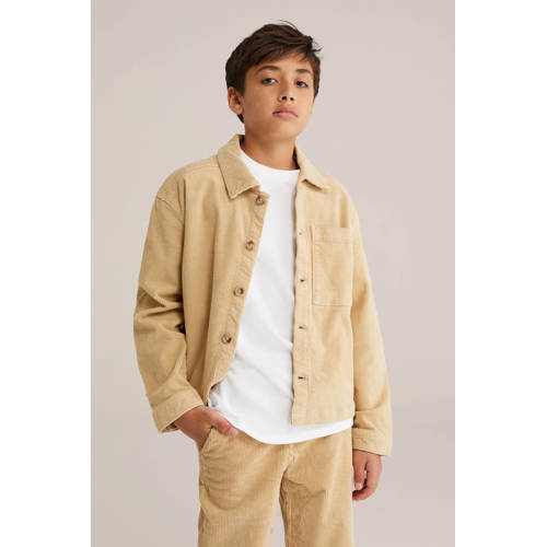 WE Fashion Blue Ridge corduroy overhemd beige afbeelding