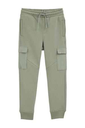 slim cargo broek lichtgroen