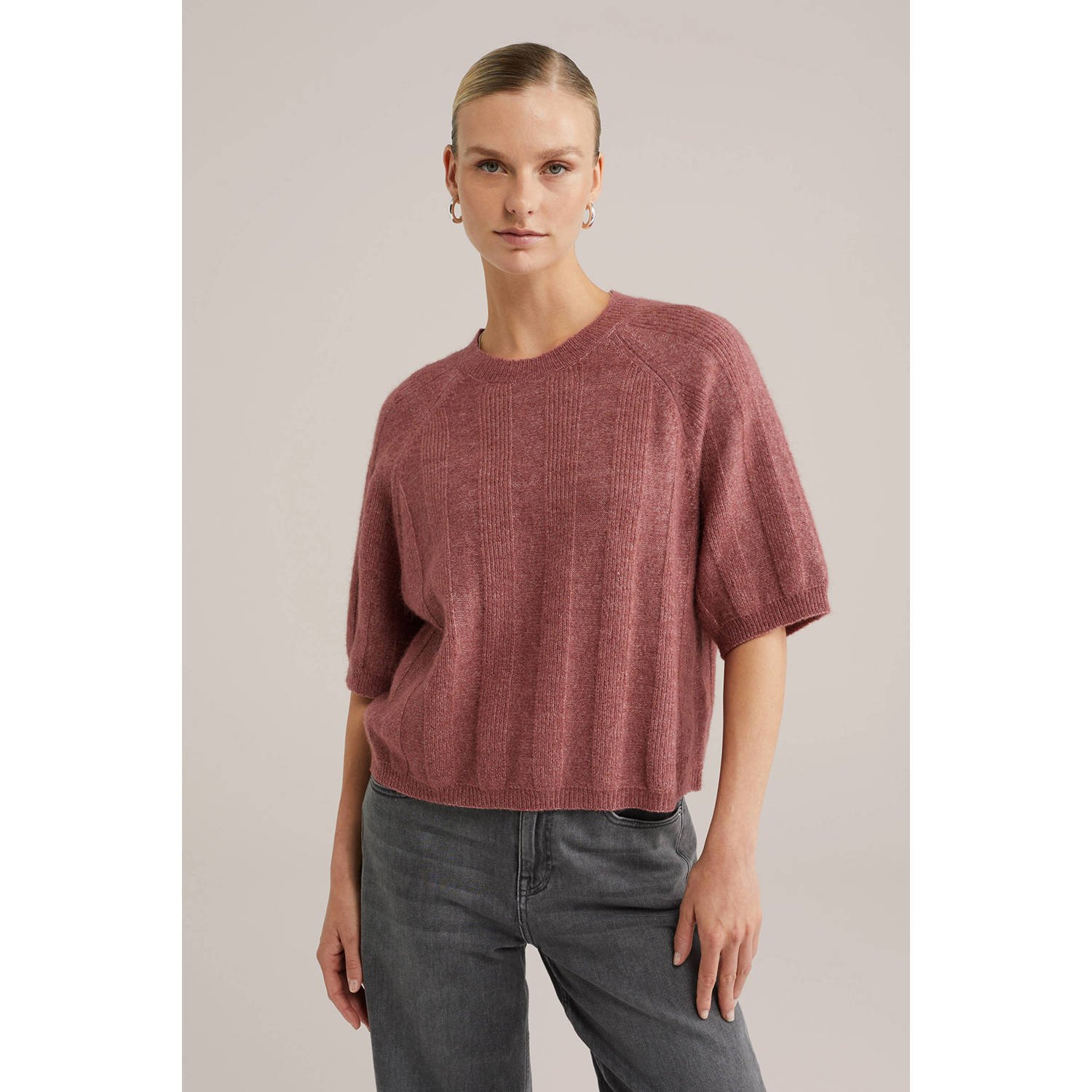 WE Fashion wollen trui oudroze