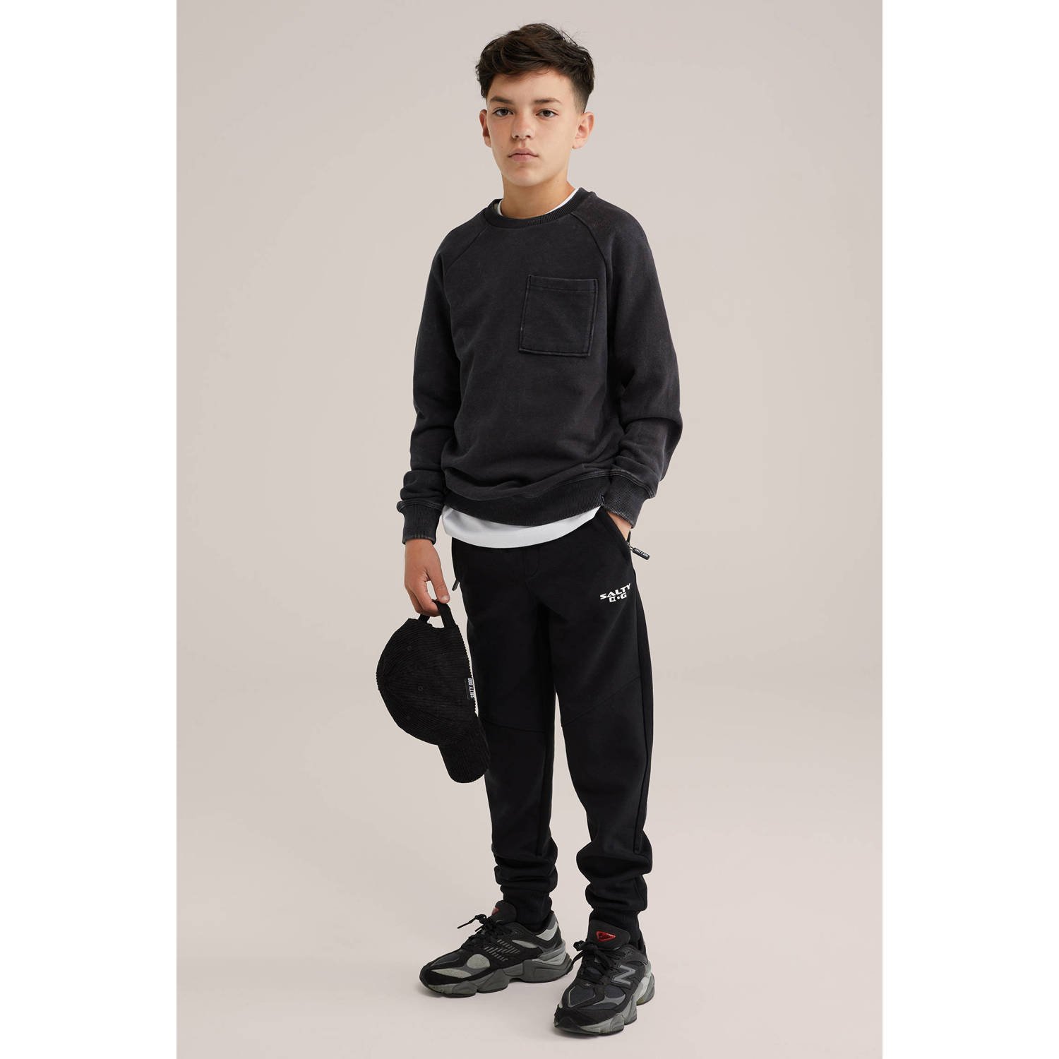WE Fashion slim sweatpant zwart