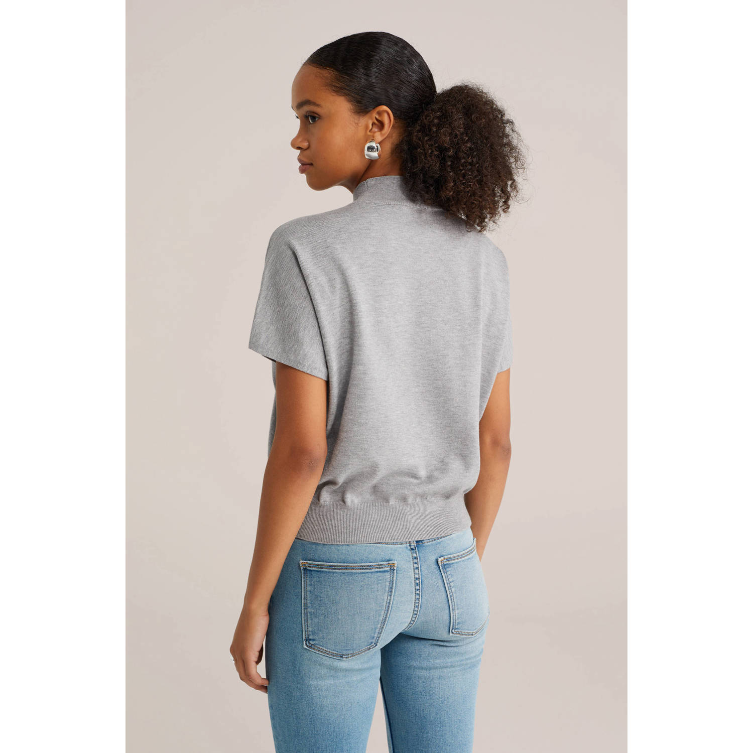 WE Fashion top grijs melange