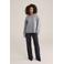 WE Fashion gebreide trui met wol grijs melange