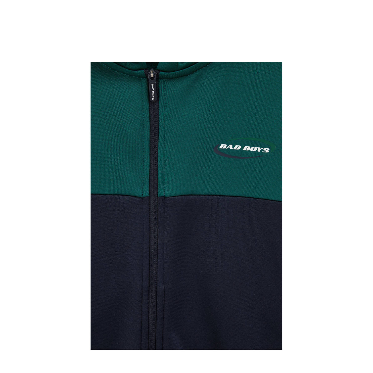 WE Fashion Bad Boys sweatvest donkergroen