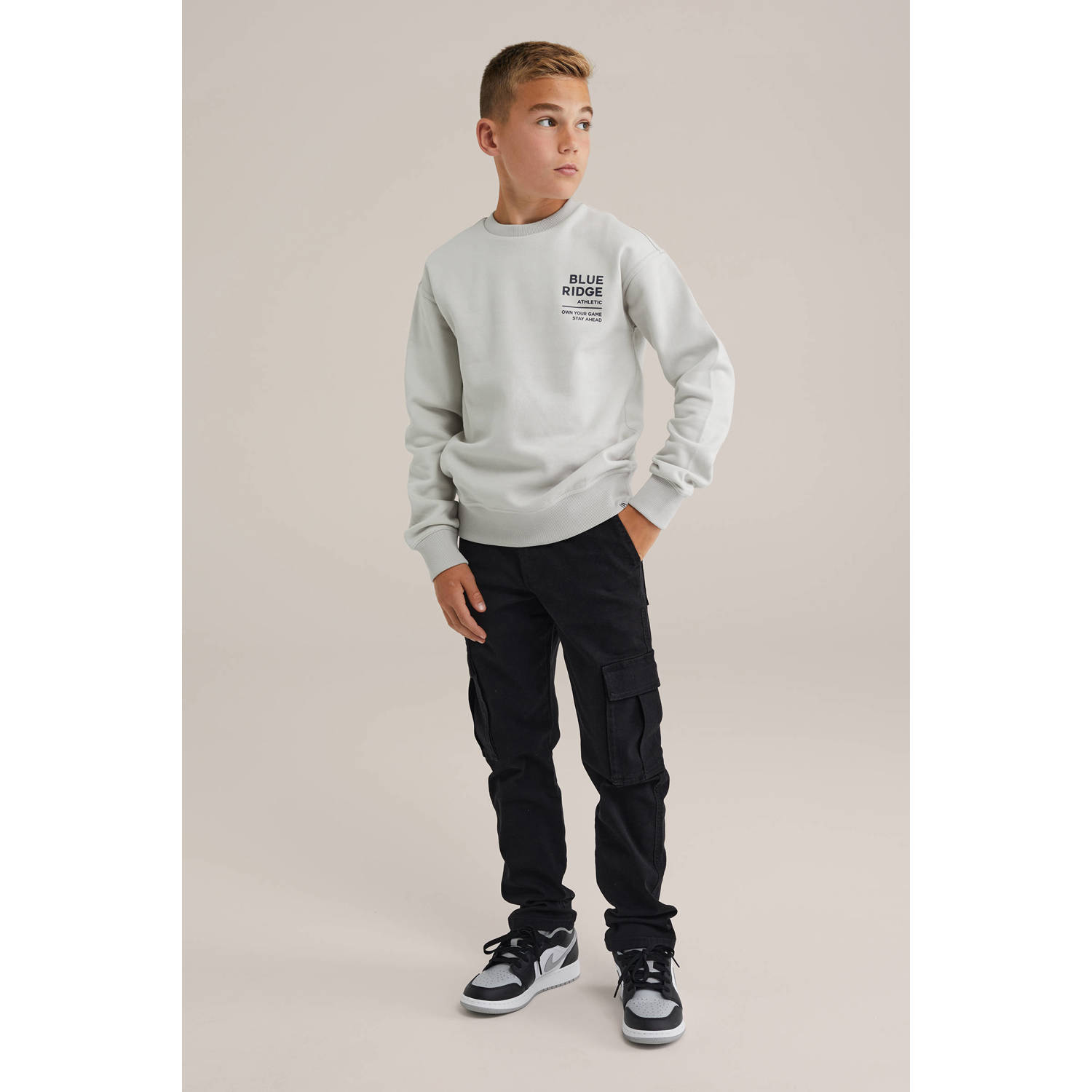 WE Fashion waist tapered jeans zwart