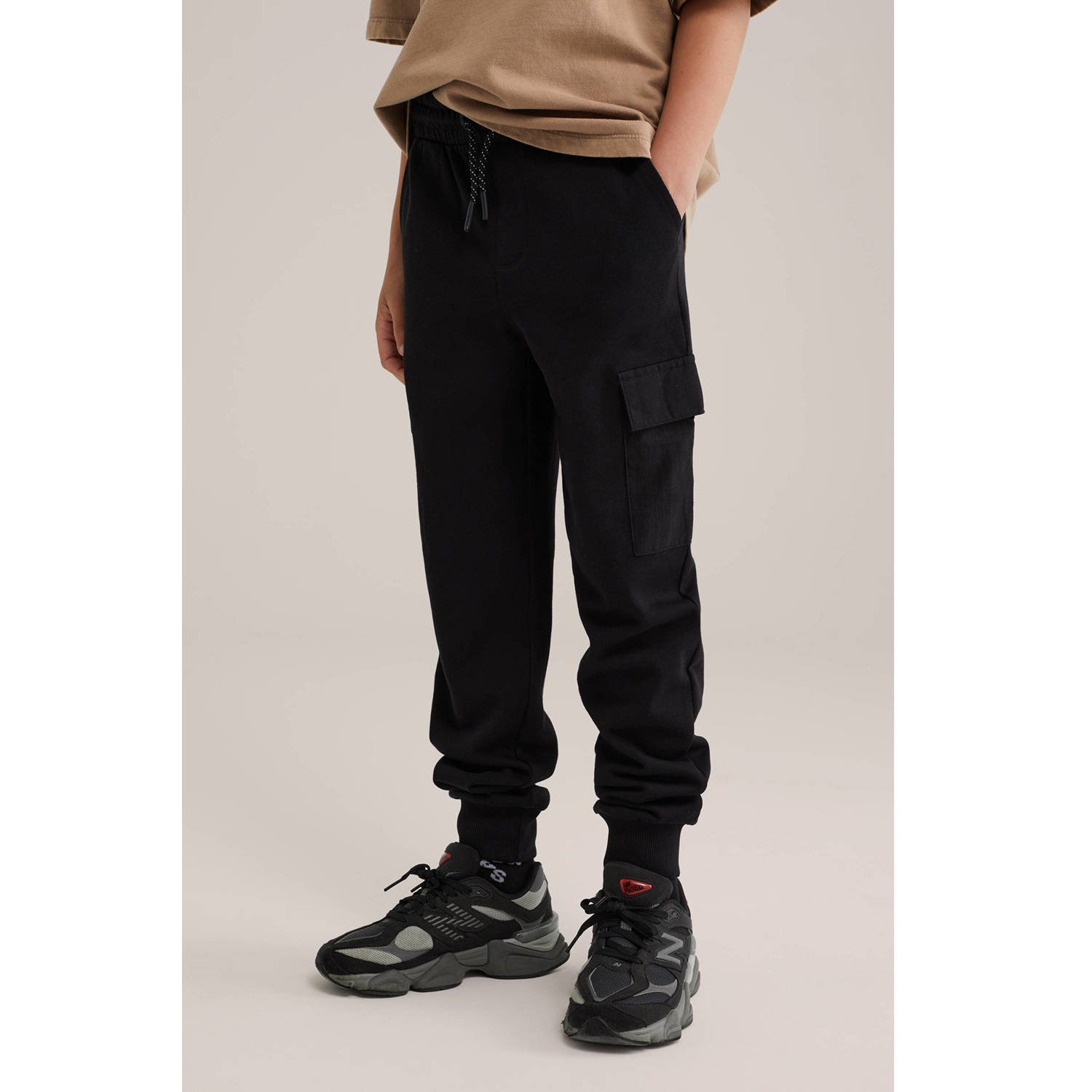 WE Fashion slim casual broek zwart