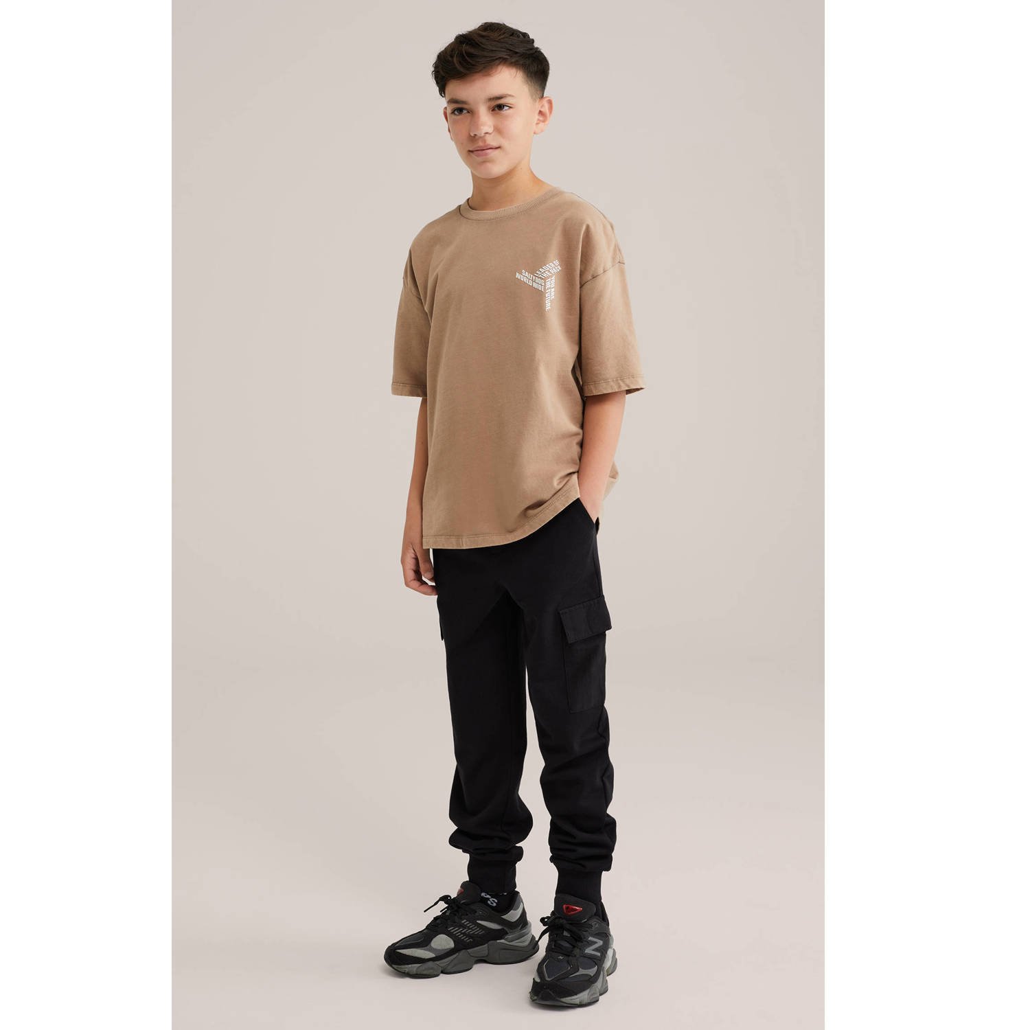 WE Fashion slim casual broek zwart
