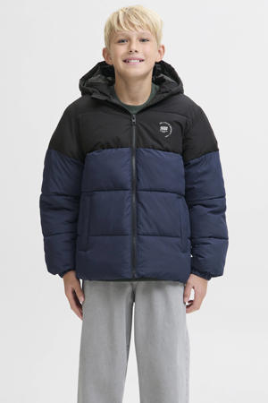 gewatteerde jas donkerblauw