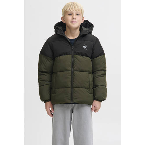 JACK & JONES JUNIOR gewatteerde jas donkergroen afbeelding