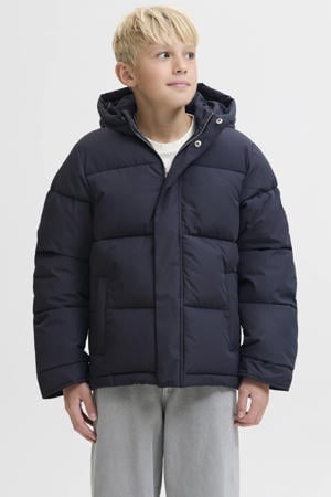 gewatteerde jas donkerblauw