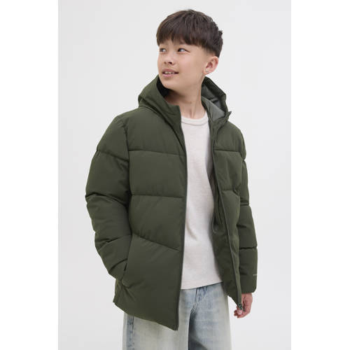 JACK & JONES JUNIOR gewatteerde jas donkergroen afbeelding