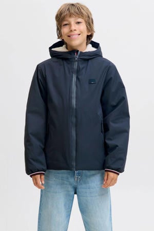 gewatteerde jas donkerblauw