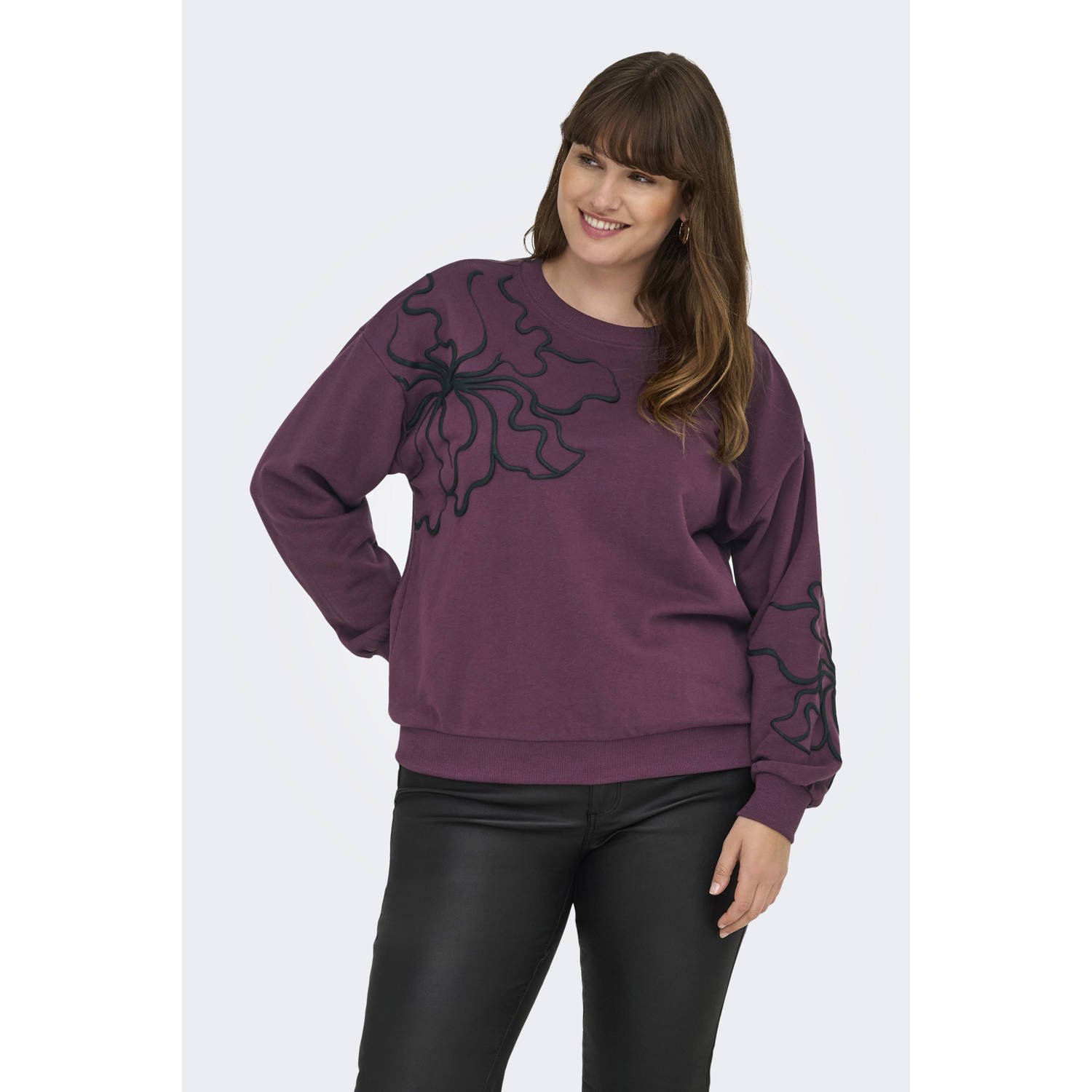 ONLY CARMAKOMA sweater donkerpaars