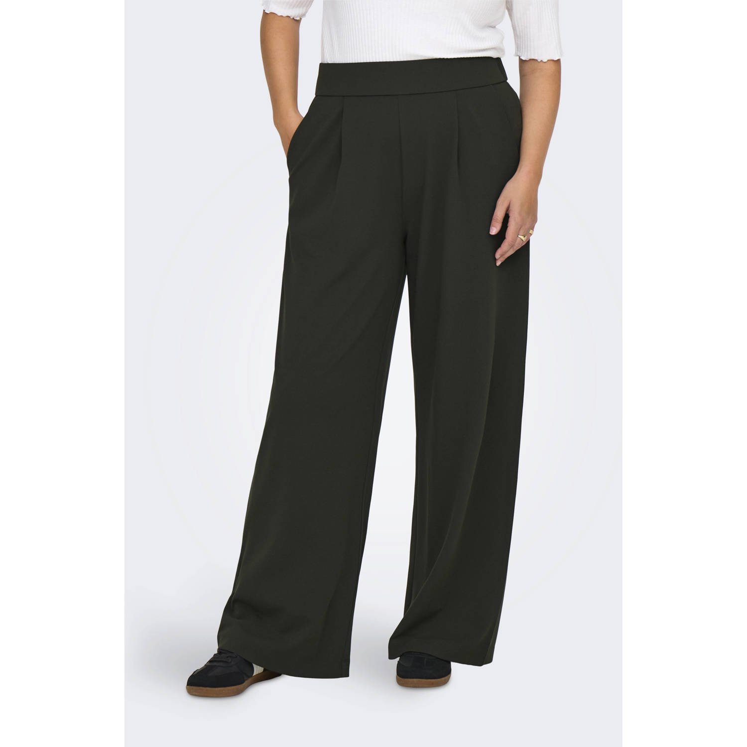 ONLY CARMAKOMA wide leg high waist casual broek