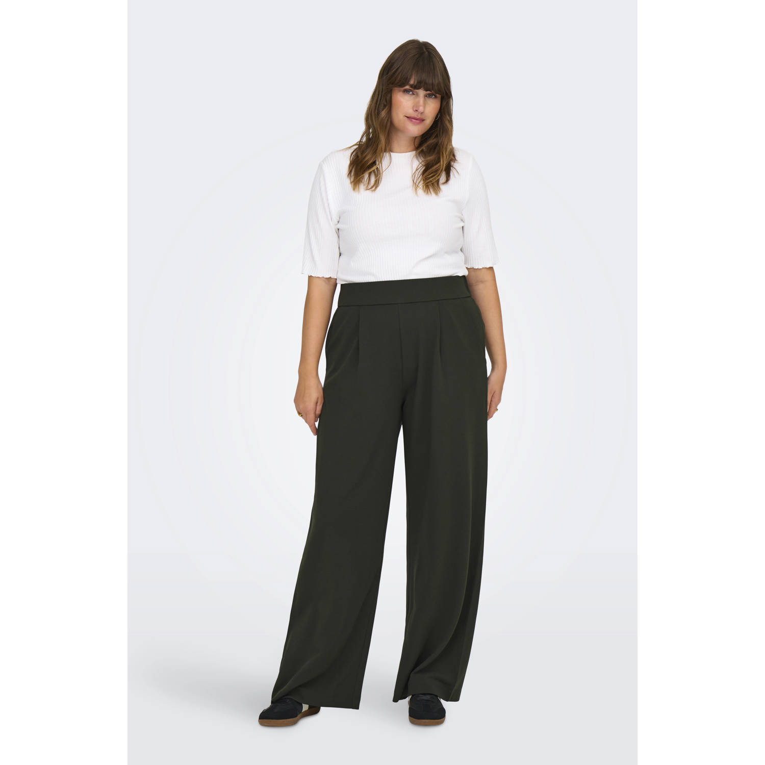 ONLY CARMAKOMA wide leg high waist casual broek