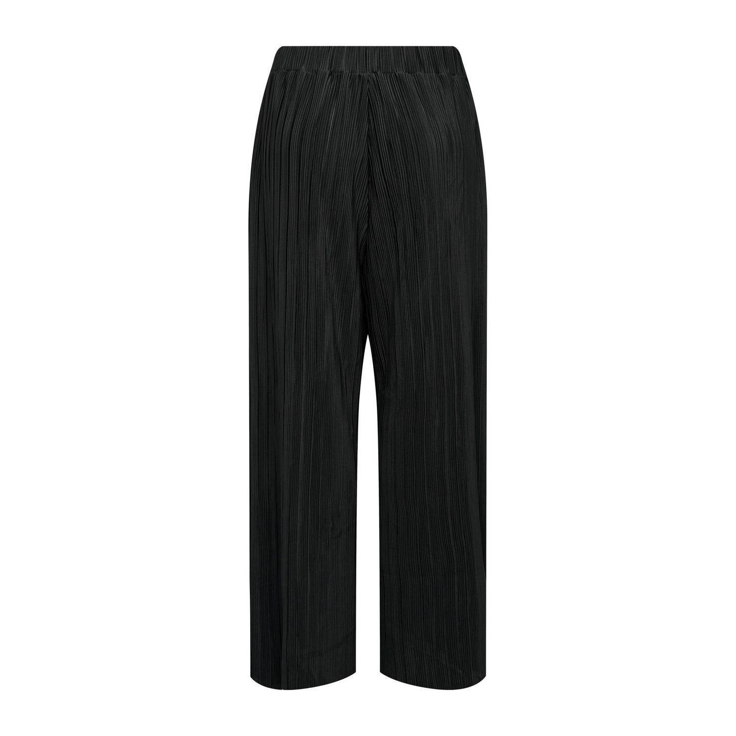 ONLY CARMAKOMA wide leg regular waist broek zwart