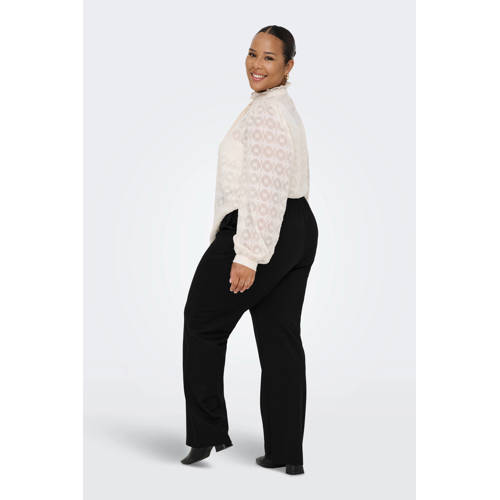 ONLY CARMAKOMA wide leg regular waist broek zwart afbeelding