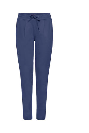 jersey regular waist casual broek donkerblauw