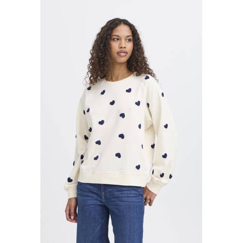ICHI pullover ecru fijn gebreid afbeelding