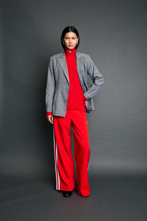wide leg casual broek rood