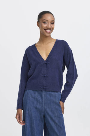 gebreid vest donkerblauw