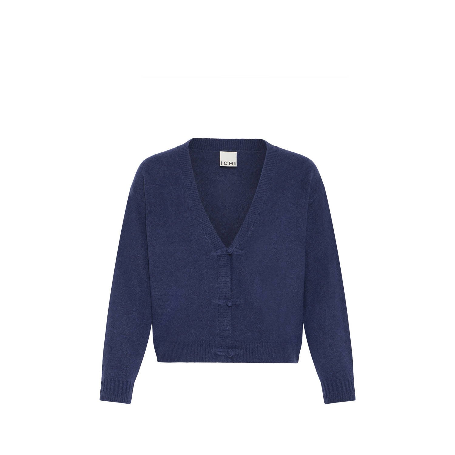 ICHI gebreid vest donkerblauw