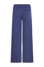 thumbnail: Blauwe dames ICHI wide leg high waist broek met effen