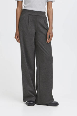 denim wide leg high waist broek grijs