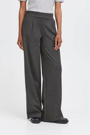 denim wide leg high waist broek grijs