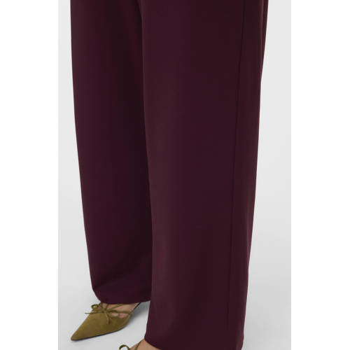 VERO MODA CURVE wide leg regular waist pantalon donkerrood afbeelding
