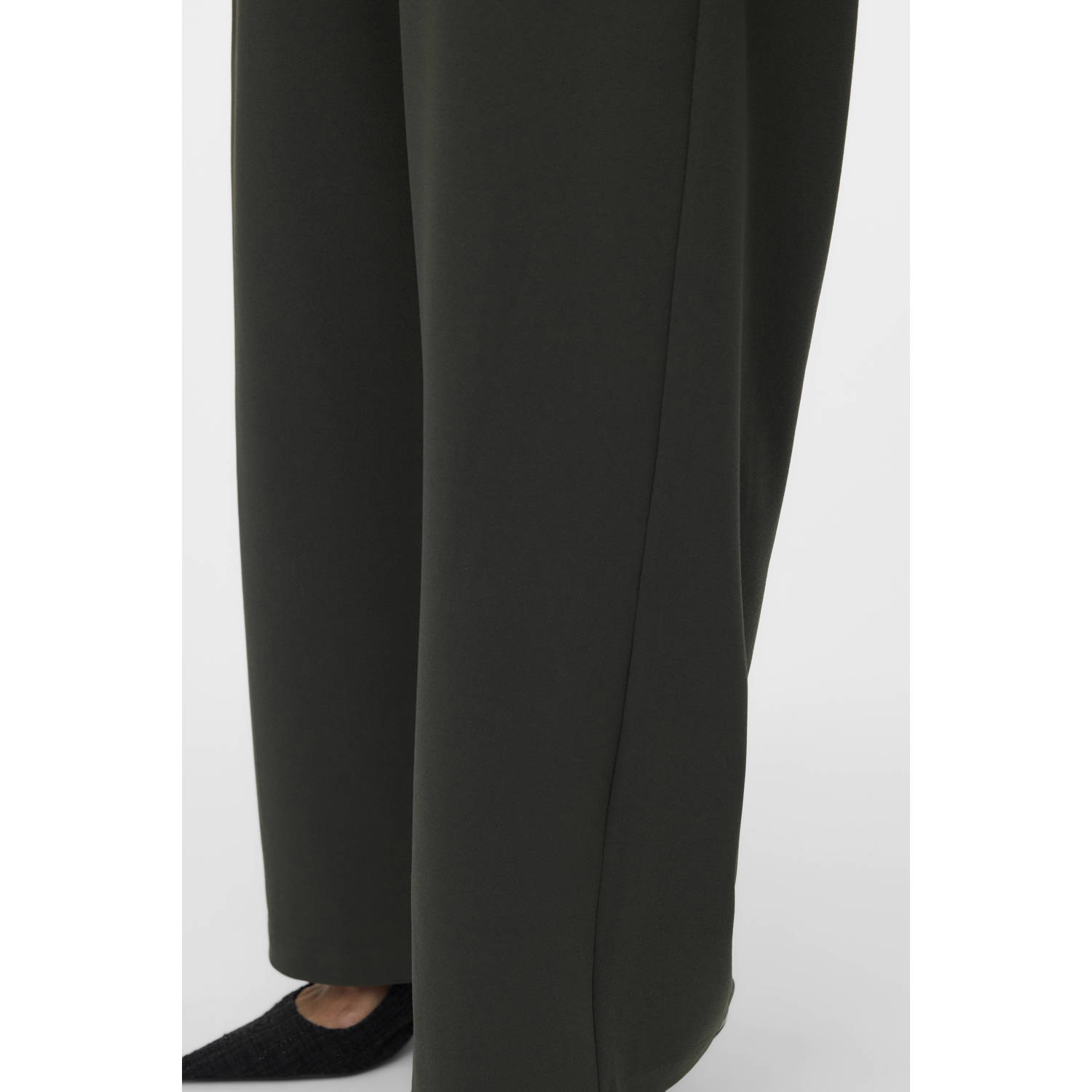 VERO MODA CURVE wide leg regular waist pantalon grijs