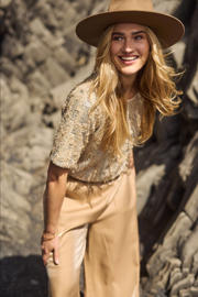 thumbnail: NUKUS top goud met pailletten