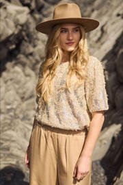 thumbnail: NUKUS top goud met pailletten
