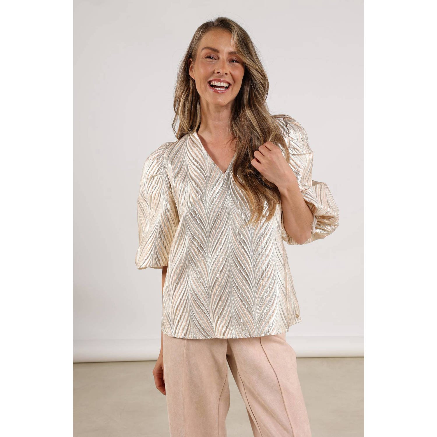 NUKUS Dames Tops & T-shirts Mirthe Top Shiny Rosegoud