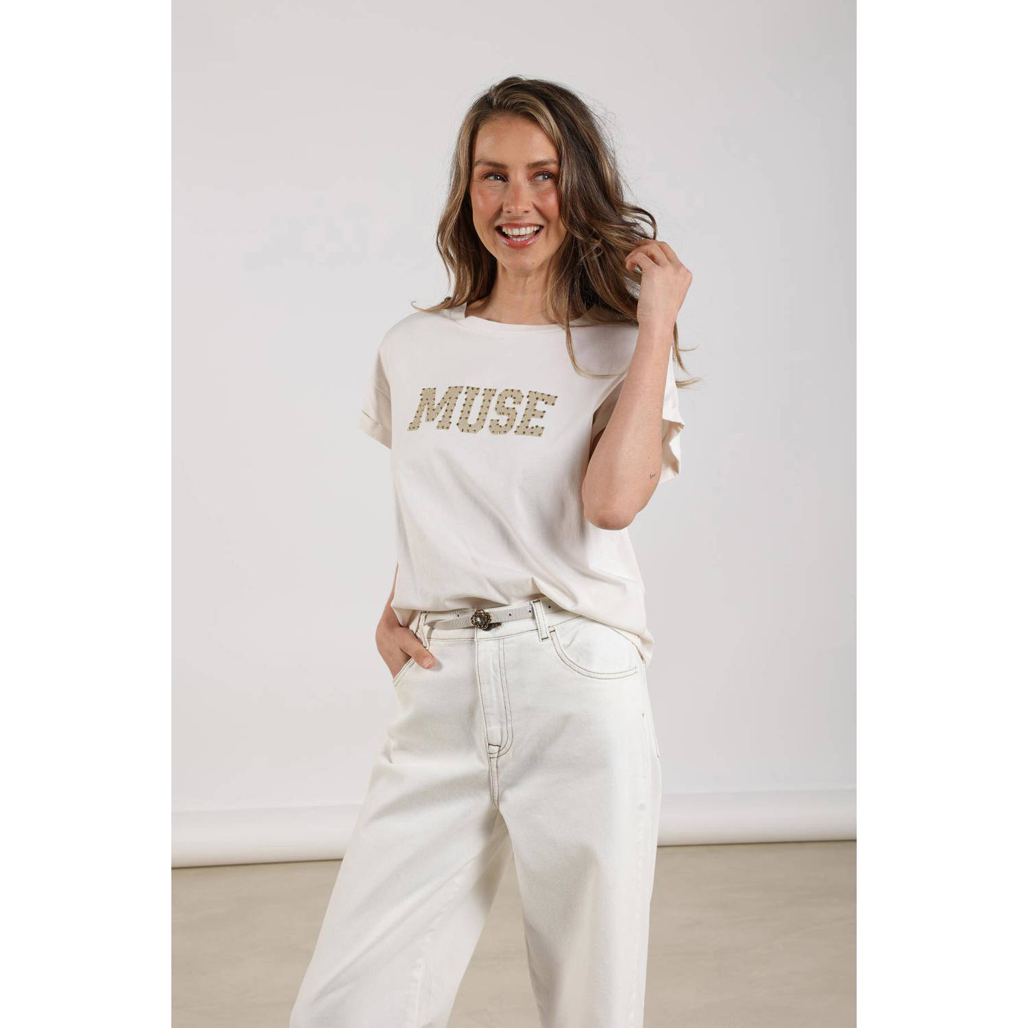 NUKUS Dames Tops & T-shirts Lou Shirt Wit