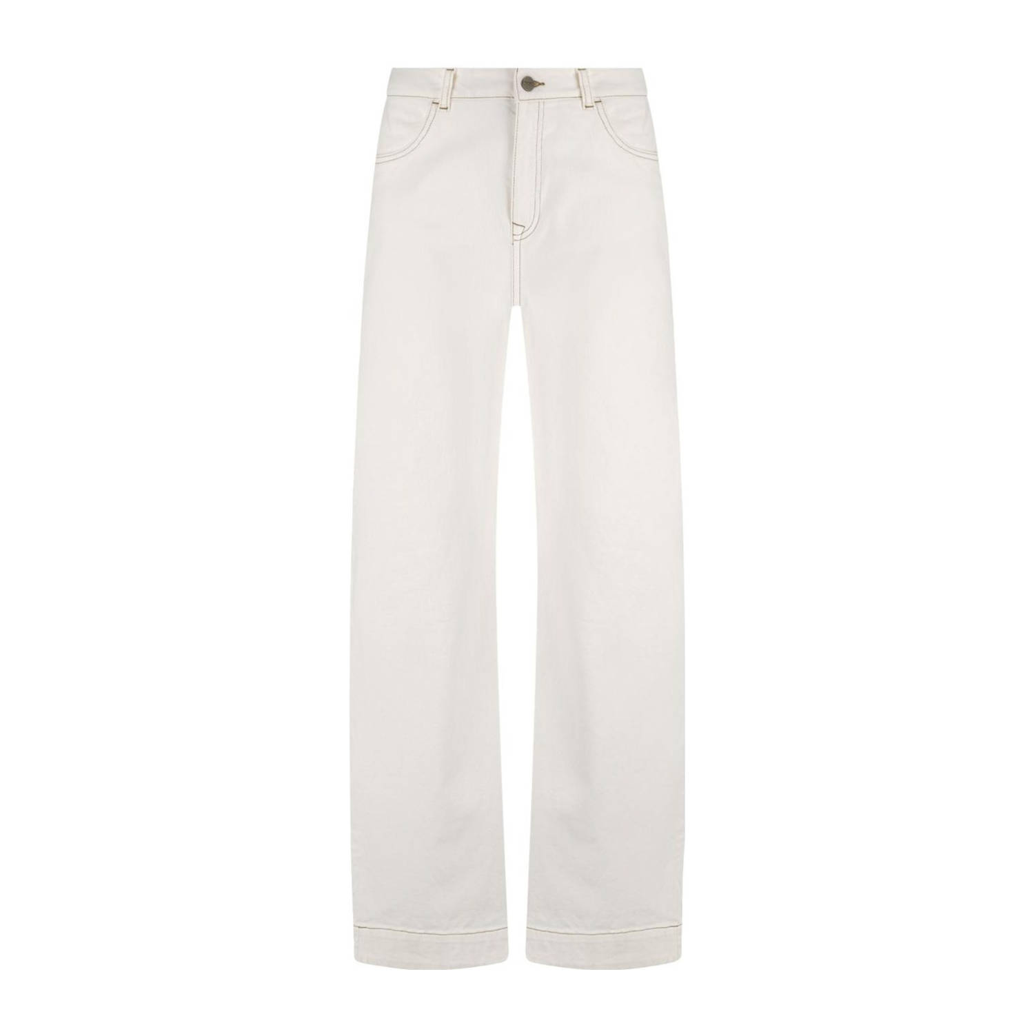 NUKUS high waist wide leg jeans wit