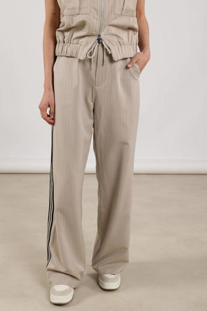 straight regular waist pantalon zand