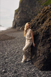 thumbnail: NUKUS straight regular waist pantalon zand