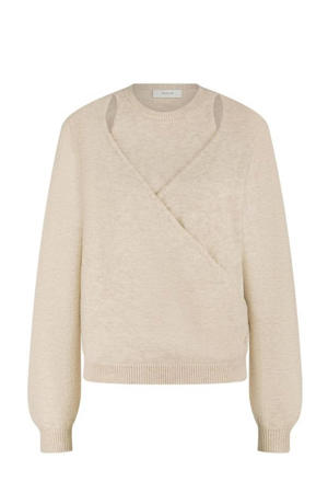 pullover trui zand fijn gebreid