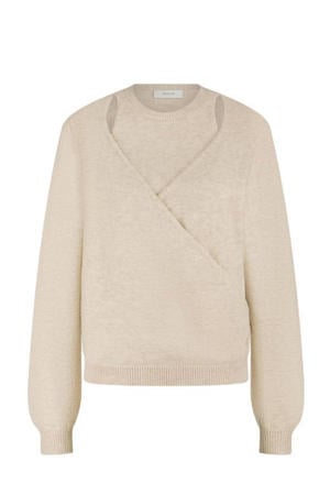 pullover trui zand fijn gebreid