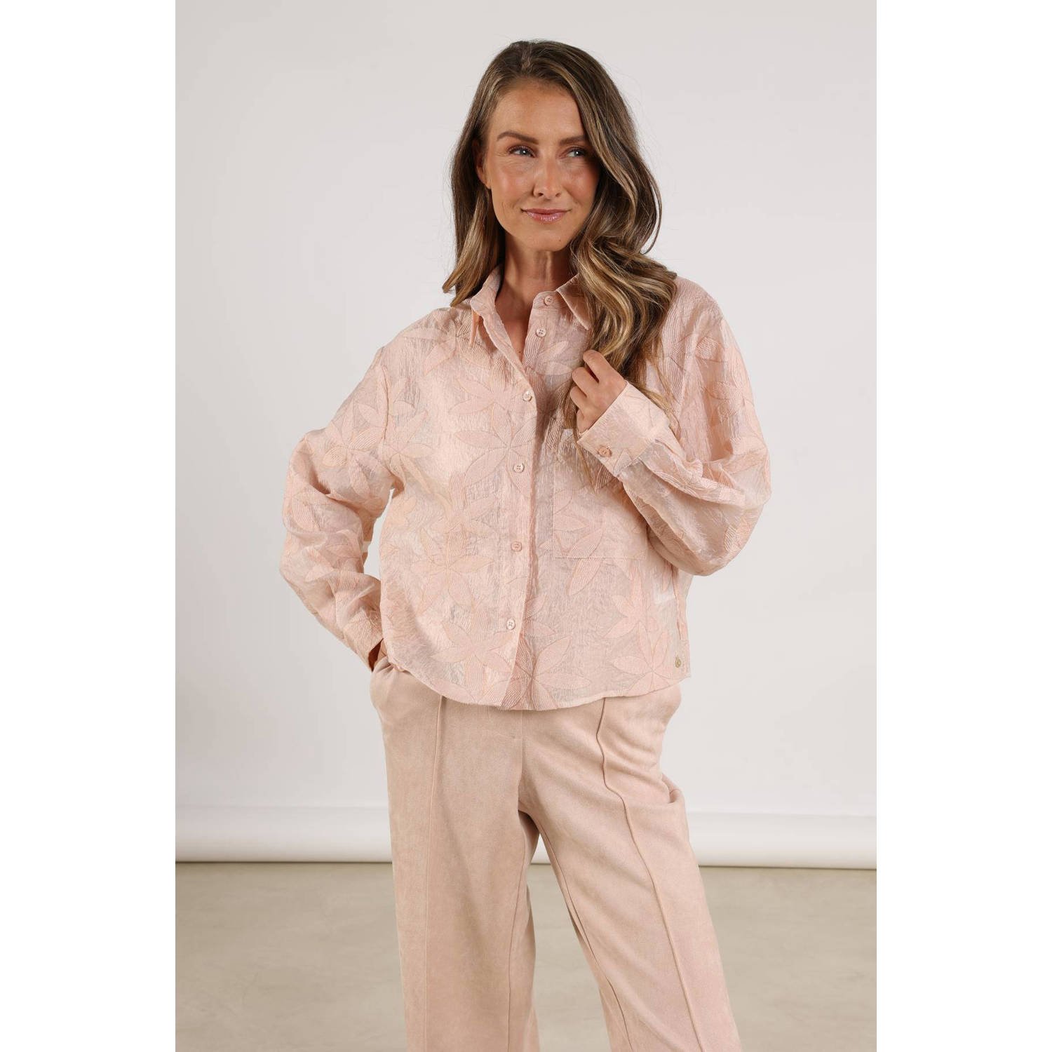 NUKUS Dames Blouses Sorrento Blouse Flower Roze