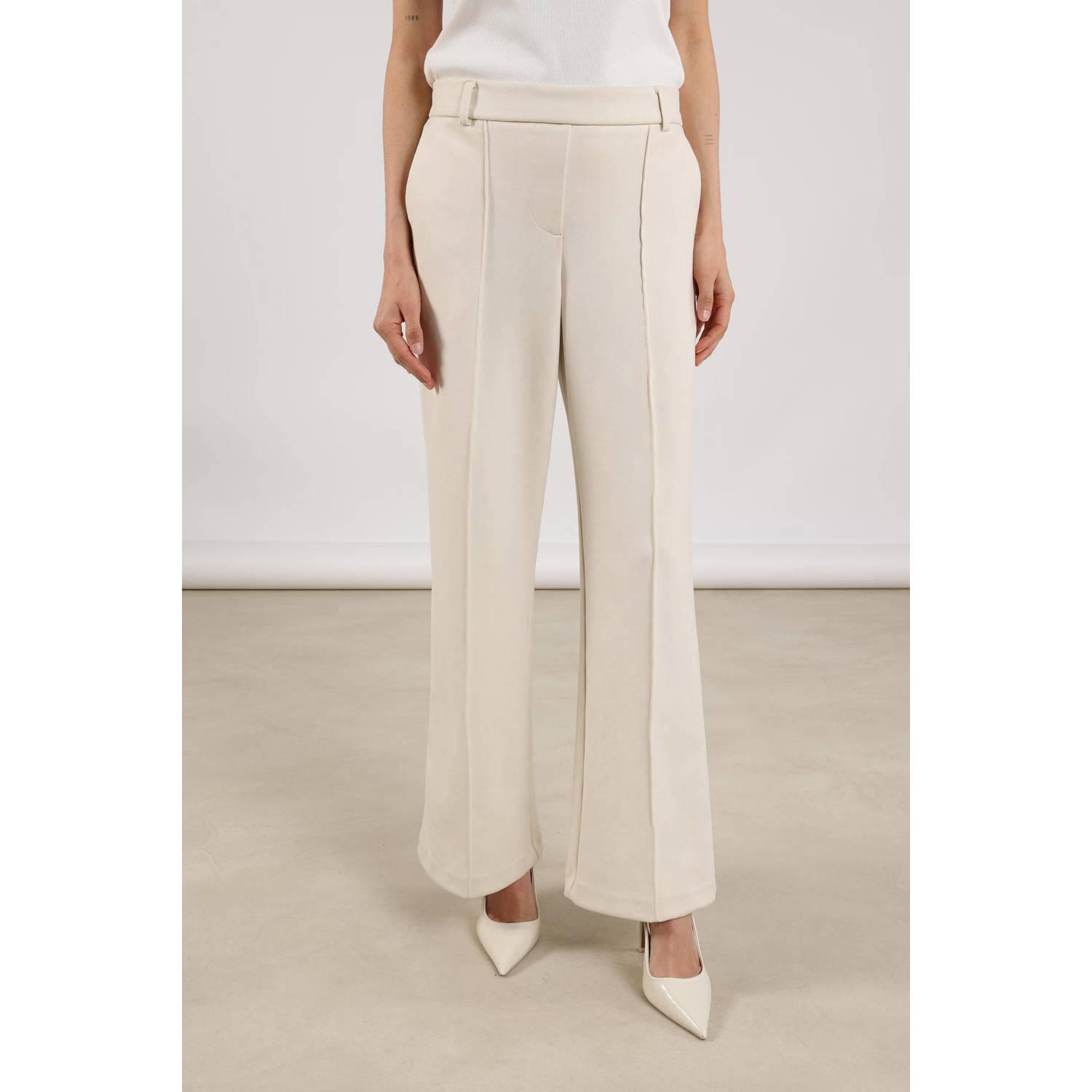 NUKUS straight regular waist pantalon ecru