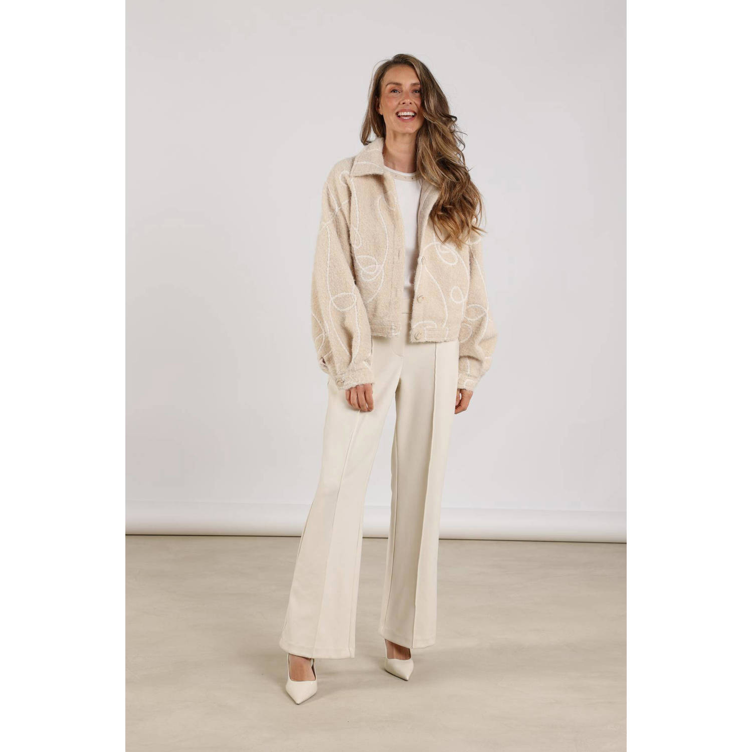 NUKUS straight regular waist pantalon ecru