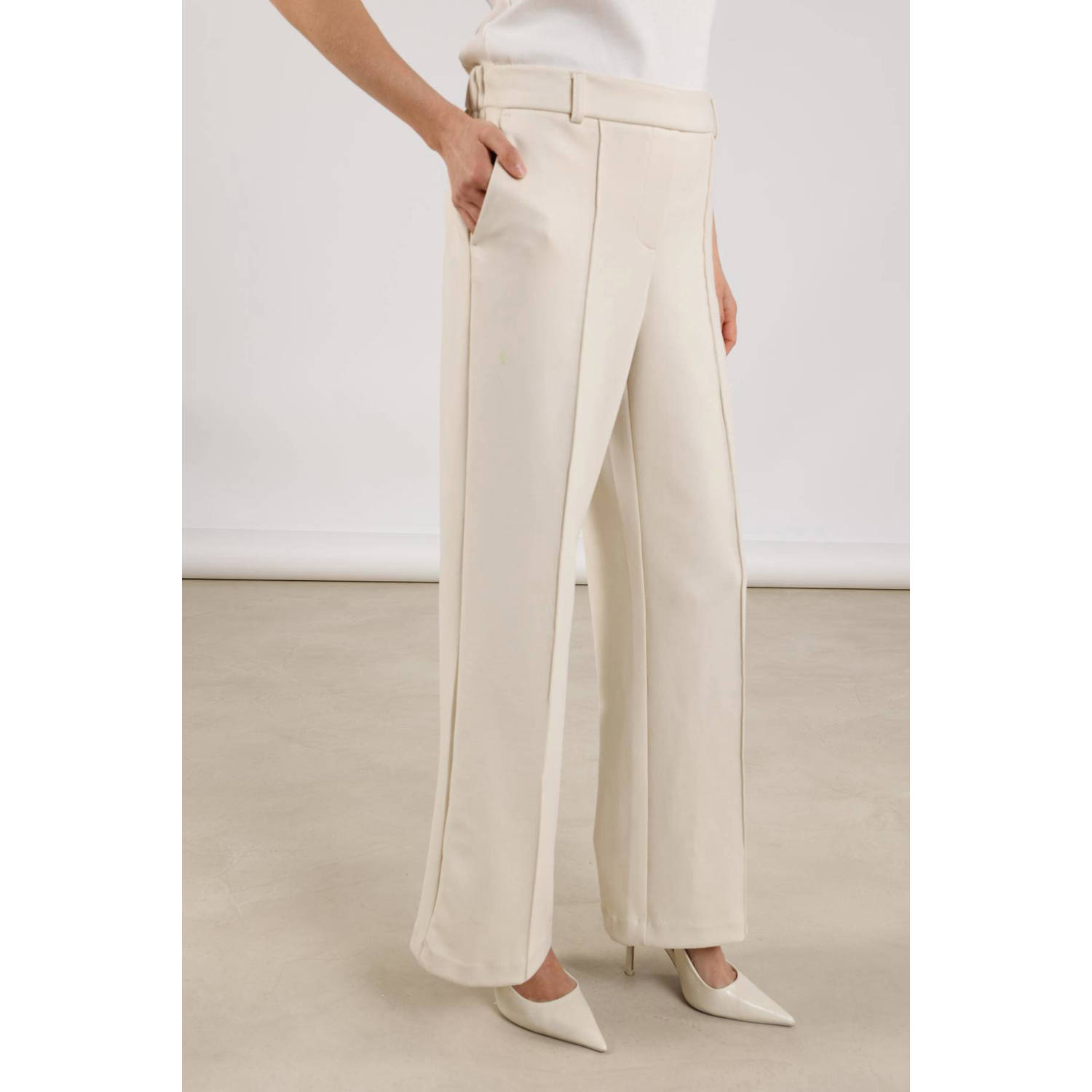 NUKUS straight regular waist pantalon ecru