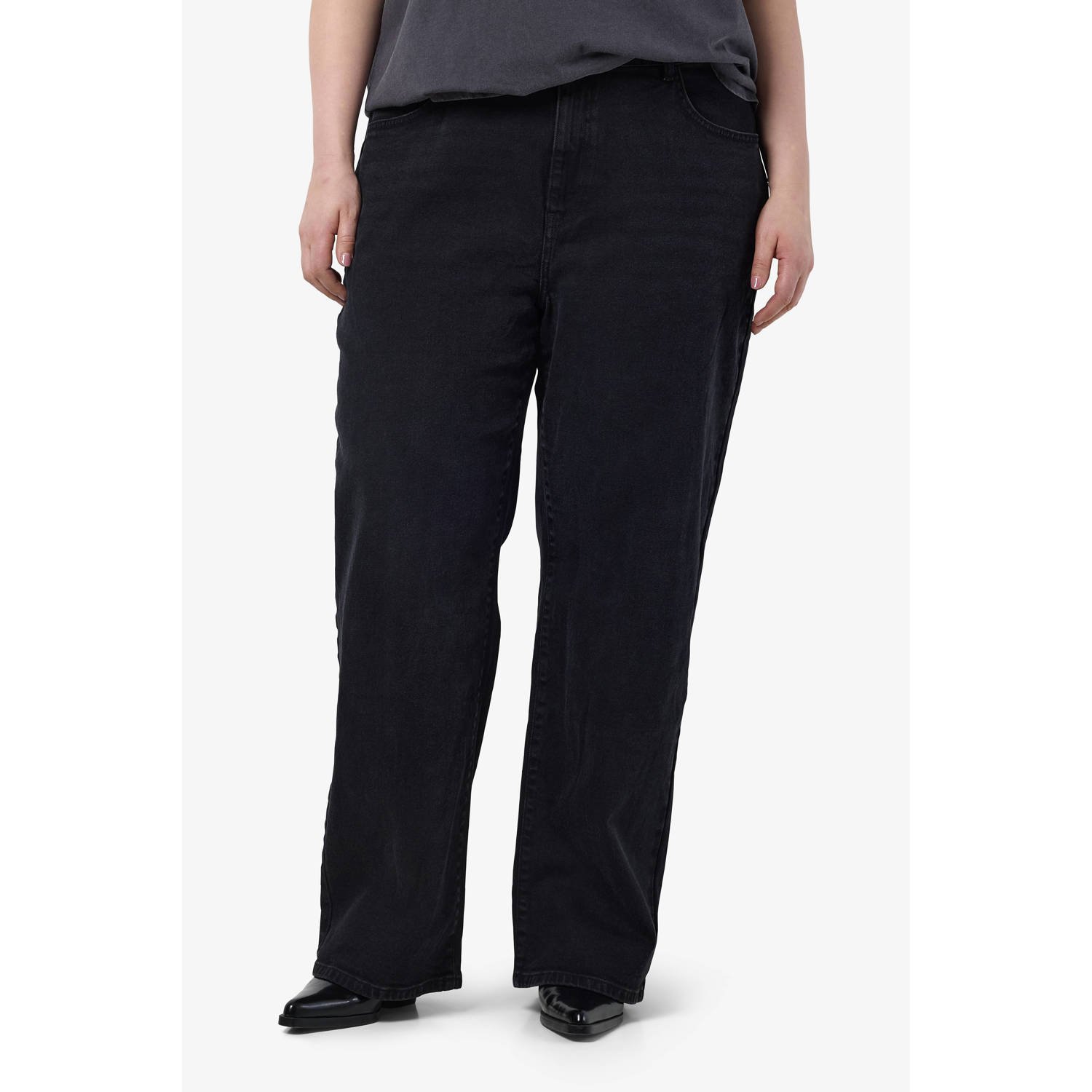 NOISY MAY Curve wide leg jeans zwart